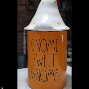Rae Dunn Gnome sweet Candle canister jar Thanksgiving fall Autumn lid cover